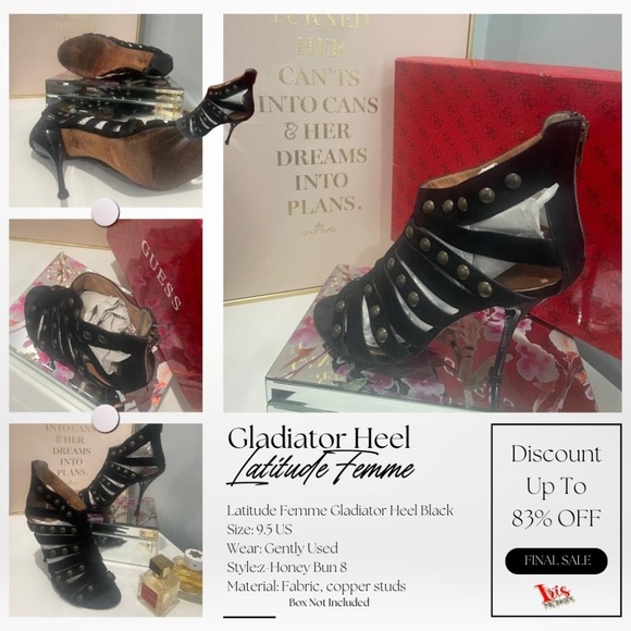 BLACK GLADIATOR | LATITUDE FEMME - Picture 1 of 8